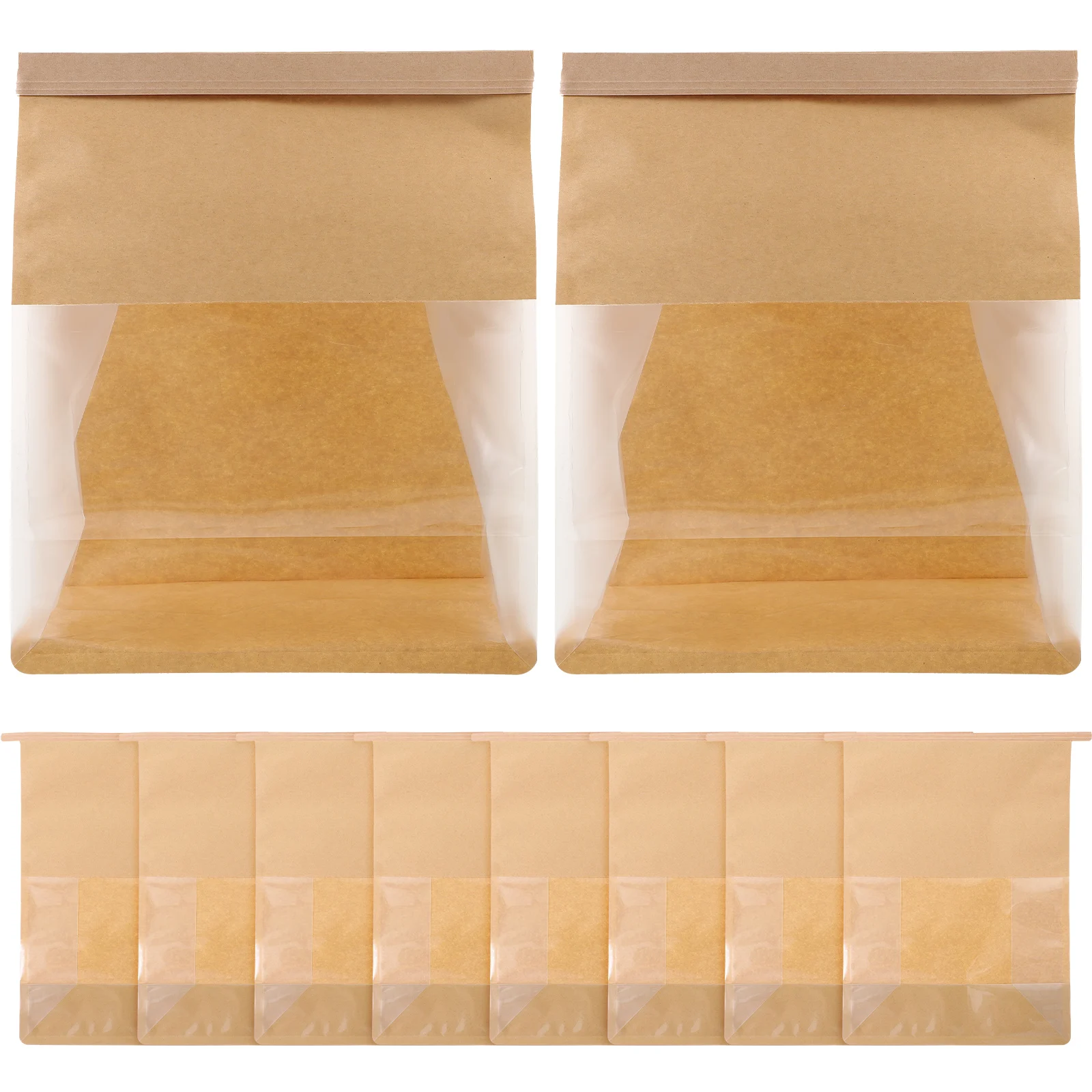 

50 Pcs Bread Bag Sealable Bags Loaf Paper with Window Disposable Bakery High Quality