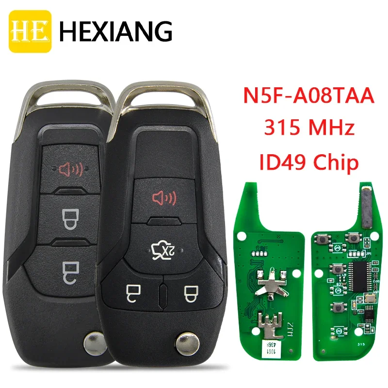 

HE Xiang Car Remote Key For Ford Explorer Fusion F150 F250 F350 F450 F550 N5F-A08TAA ID49 315 Mhz Auto Smart Control Flip