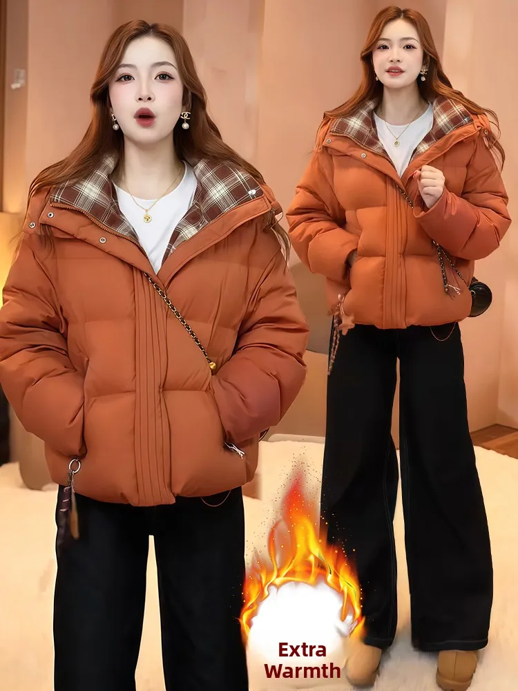 Thiened 겨울 자켓 여성용 슬리 디자인 방풍 따뜻하고 내구성 있는 면 다운 코트 레이지 슬레 출퇴근 패션 한국 스타일...