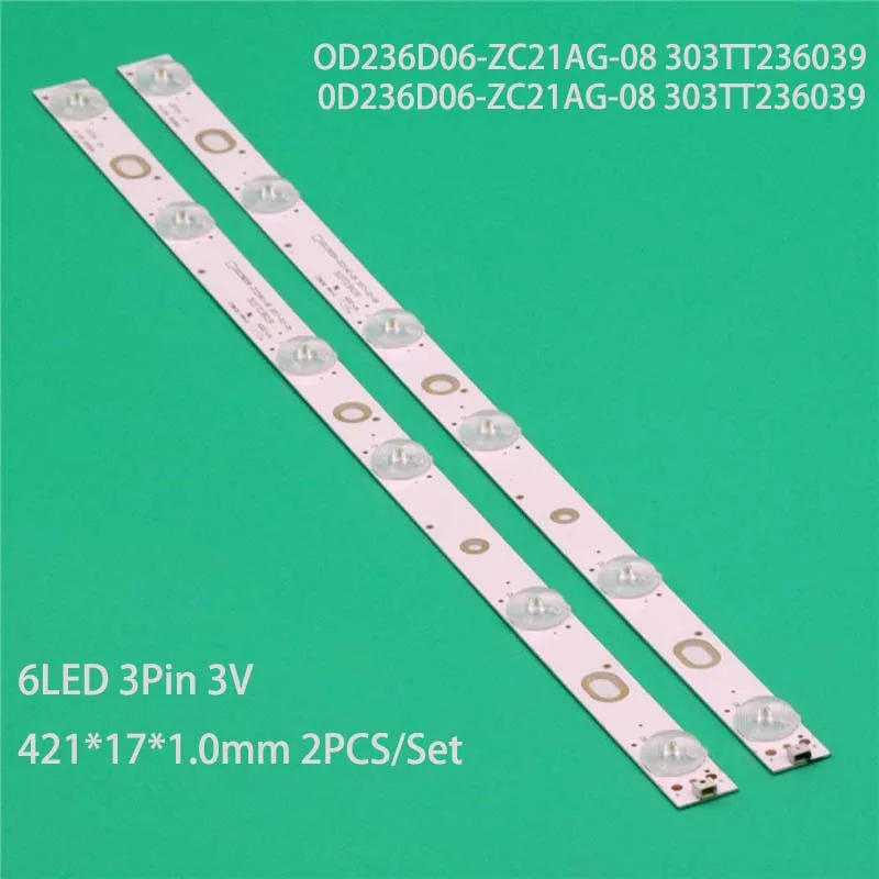 

2Pcs Kits New LED TV's Illumination Bar 0D236D06 OD236D06-ZC21AG-08 303TT236039 Backlight Strips Bands Rulers Planks Matrix Tape