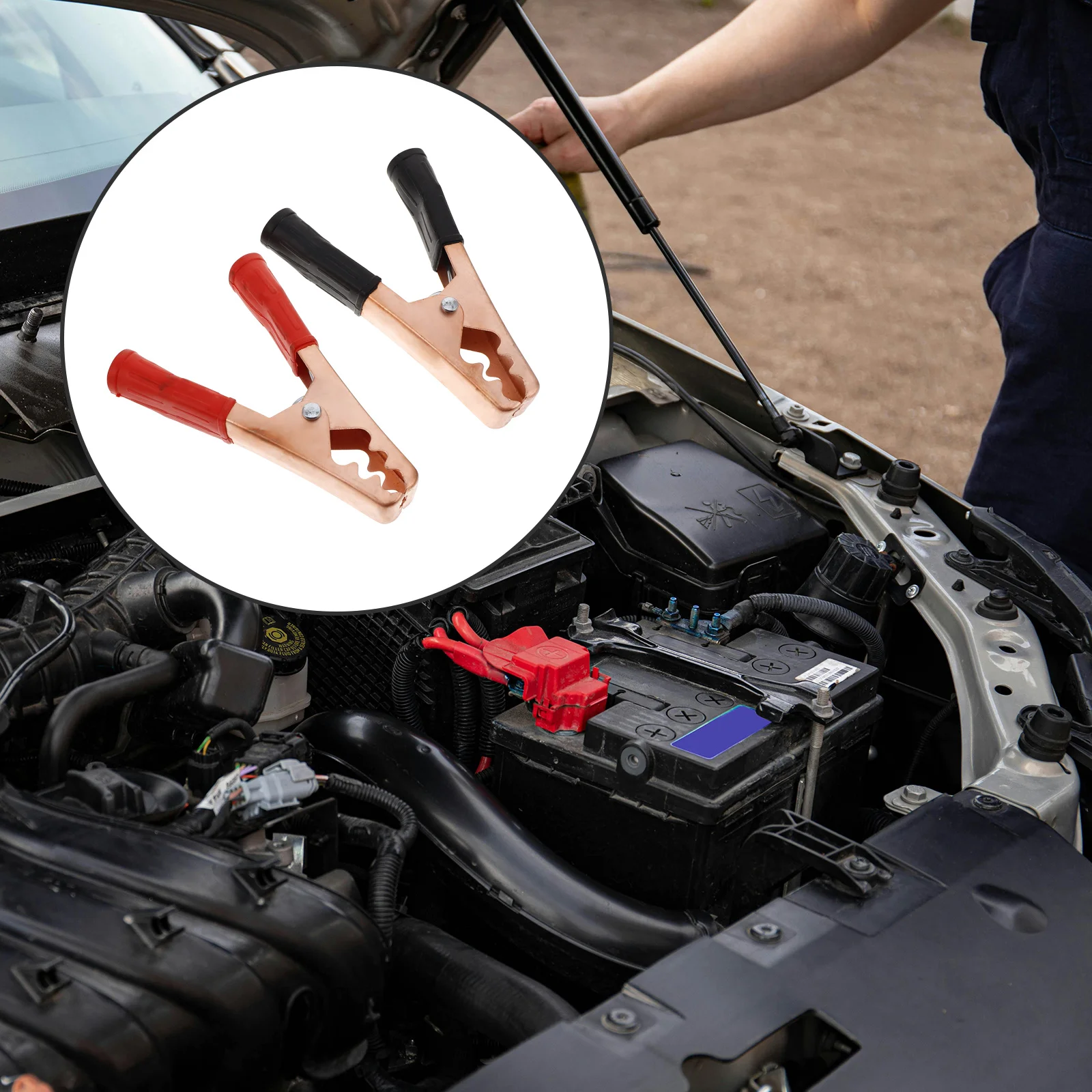 2 قطعة الثقيلة كابل قافز المشابك التمساح كليب المشابك لسيارة كاتب سلك الداعم الكابلات أداة السلطة المشبك