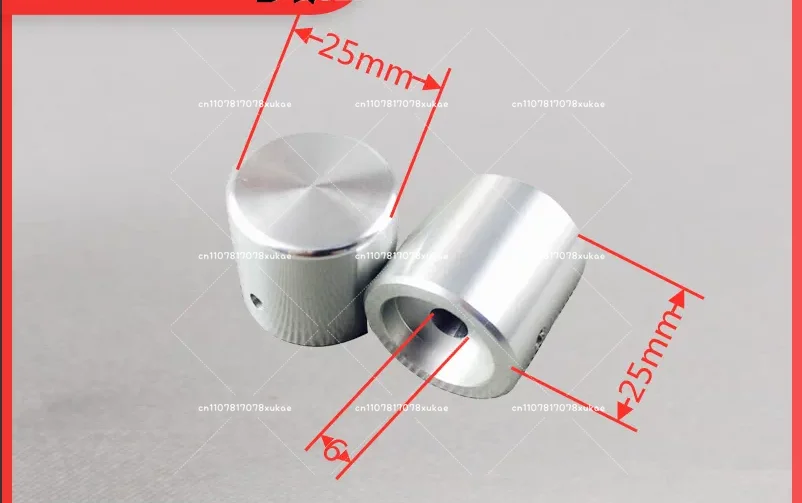 All-aluminum Alloy Cylindrical Type Φ 25mm All-aluminum Potentiometer Knob, Volume Knob