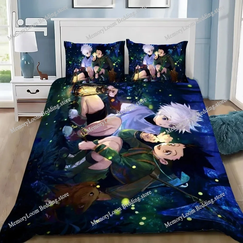

3D Printing Trendy Soft Hunter×Hunter Anime Bedding Set Duvet Cover Pillowcase Comforter King/Queen Size Boys Adult Bed Set