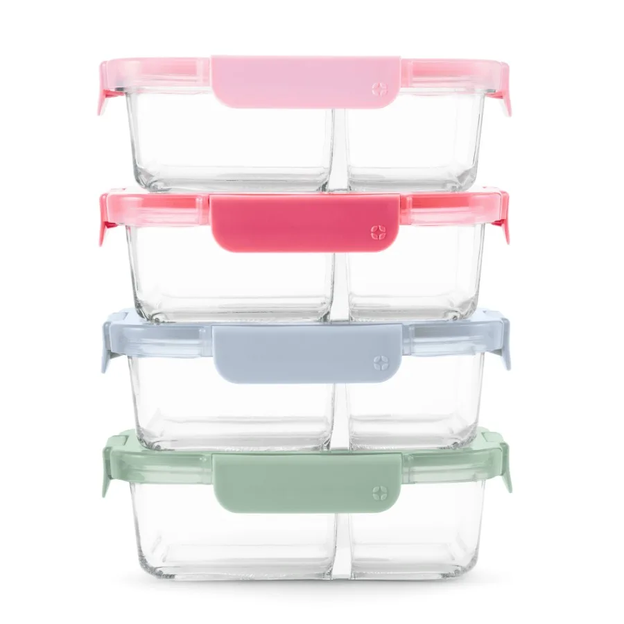 Versatile 8-Piece 3.4 Cup Divided Meal Prep Set for Efficient Storage and Meal Organization
