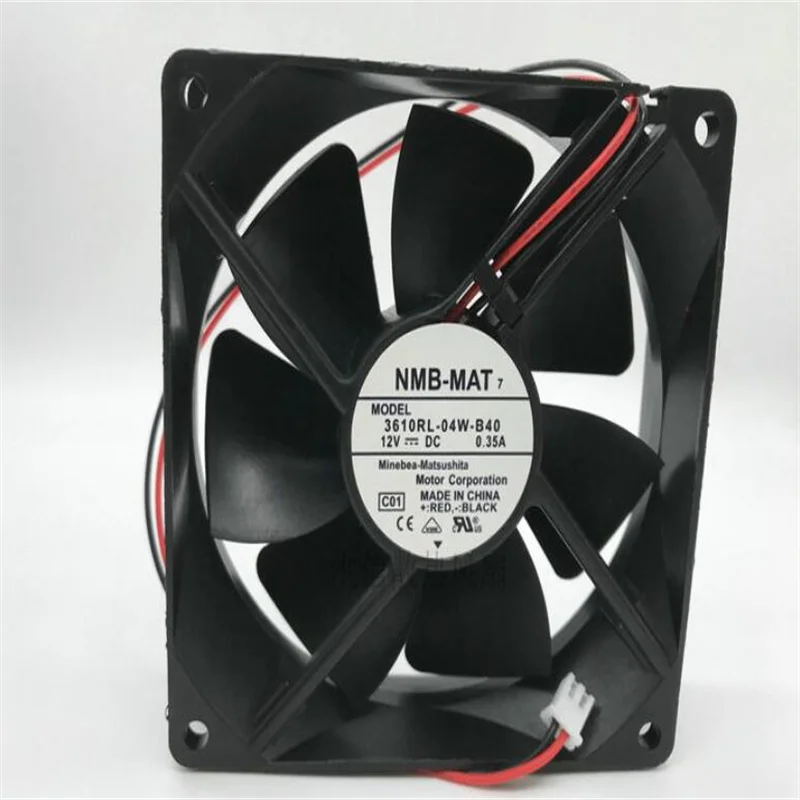 

NMB-MAT 3610RL-04W-B40 DC12V 0.35A 9CM 9025 Two-wire chassis mute fan