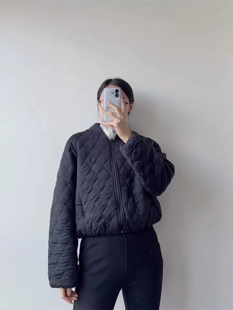 

Loose Women's Flight Jaet Quilted Cotton Spor Casual Spring Autumn New Sle Zipper Closure ort Length Color