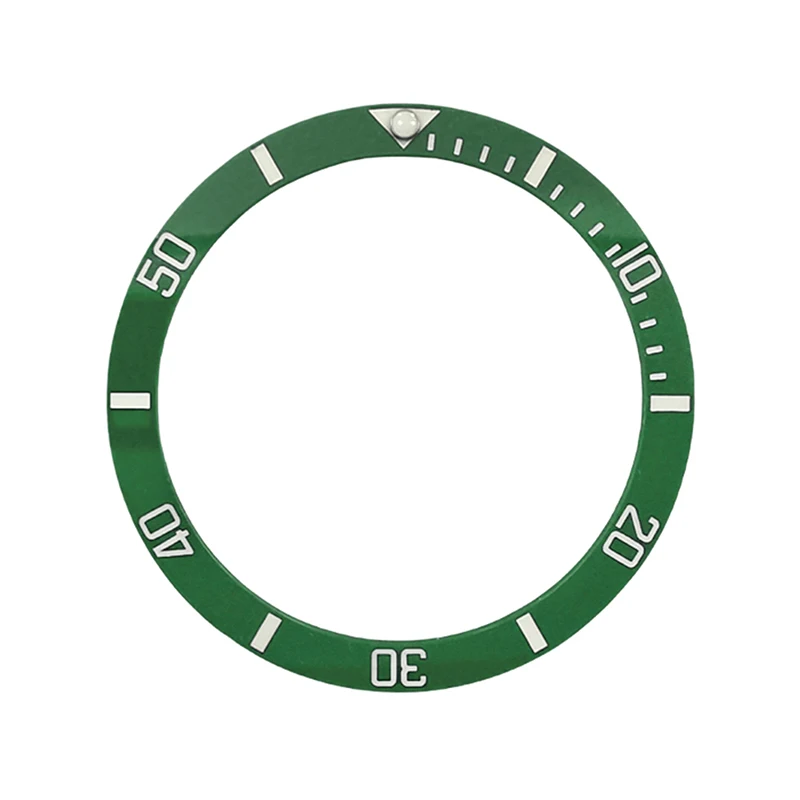 38 mm x 31,5 mm flacher, leuchtender Keramik-Uhrenlünetteneinsatz, passend für SKX007 SKX009 SRPD-Uhrengehäuse, NH35 NH36 Uhrwerk, Uhrenring-Teile – Detail 4