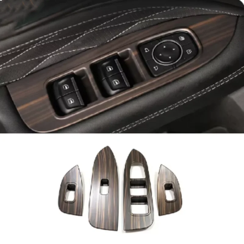 Car Door Inner door bowl handle Armrest Window Trim Glass Lift Switch Garnish Cover For GWM Great Wall Tank 300 2021-2024 4 pcs