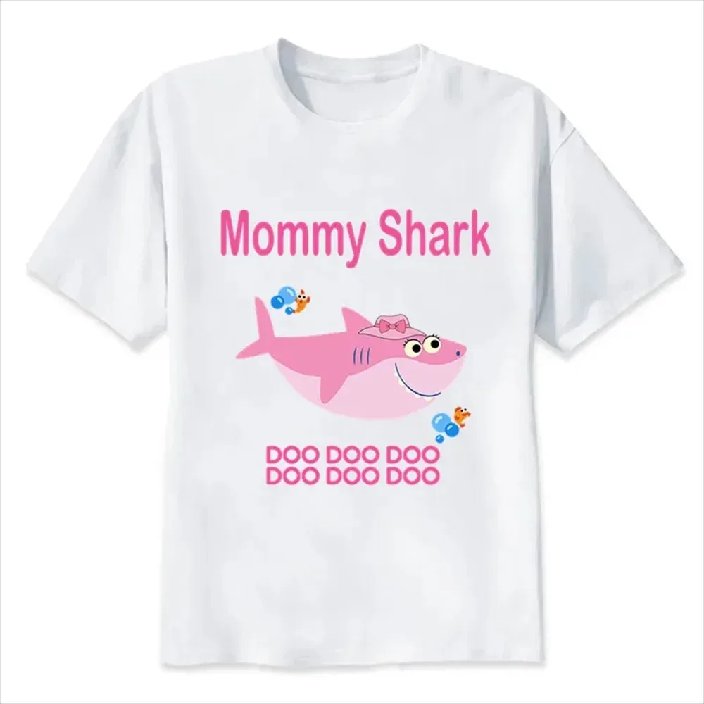 Shark Theme T-shirt Birthday Kids Funny Party Look Clothes Father Mother Daughter Son girls boys Family Matching Outfits tees