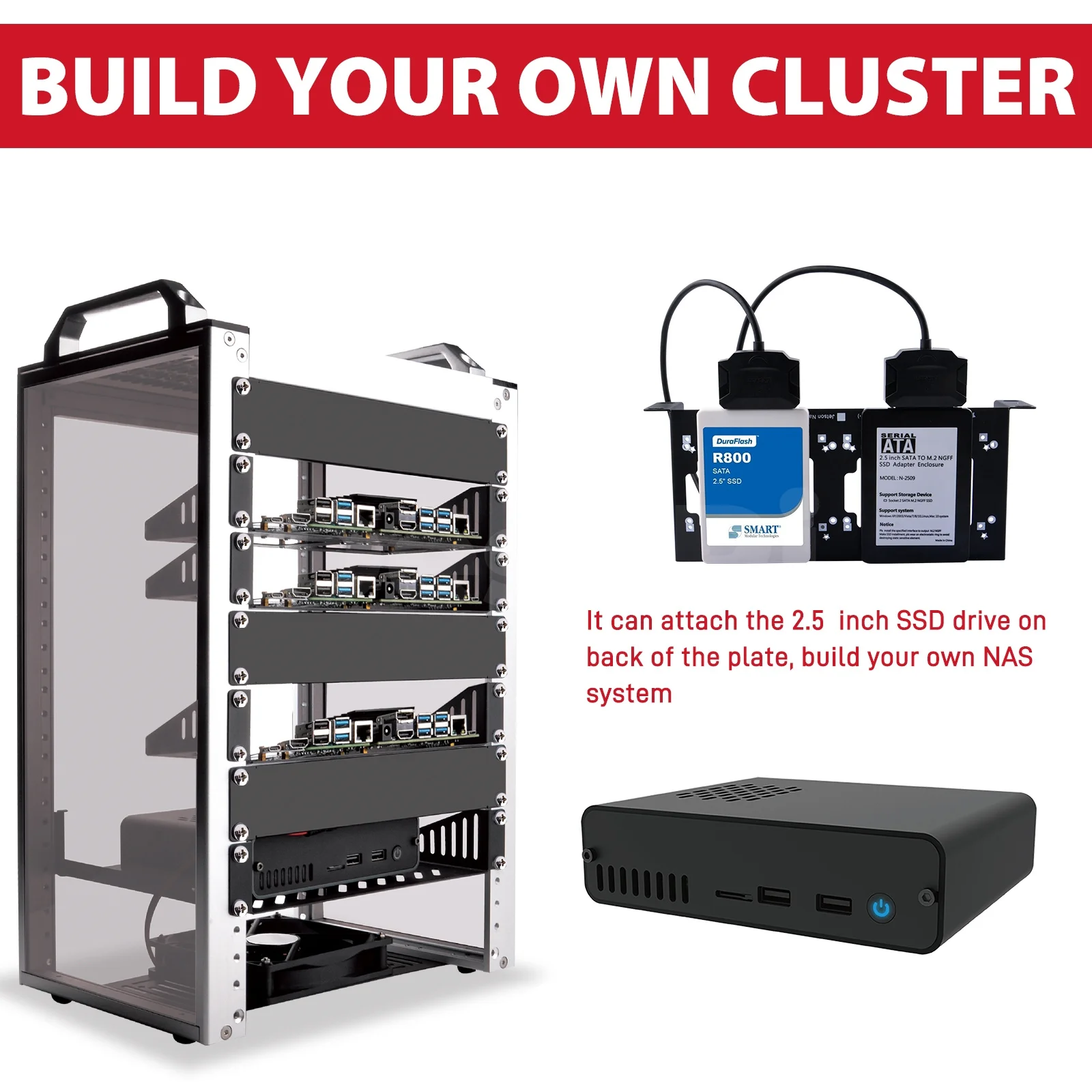 DeskPi RackMate T1 Rackmount, 10 Inch 8U Server Cabinet for Network, Servers, Audio, and Video Equipment
