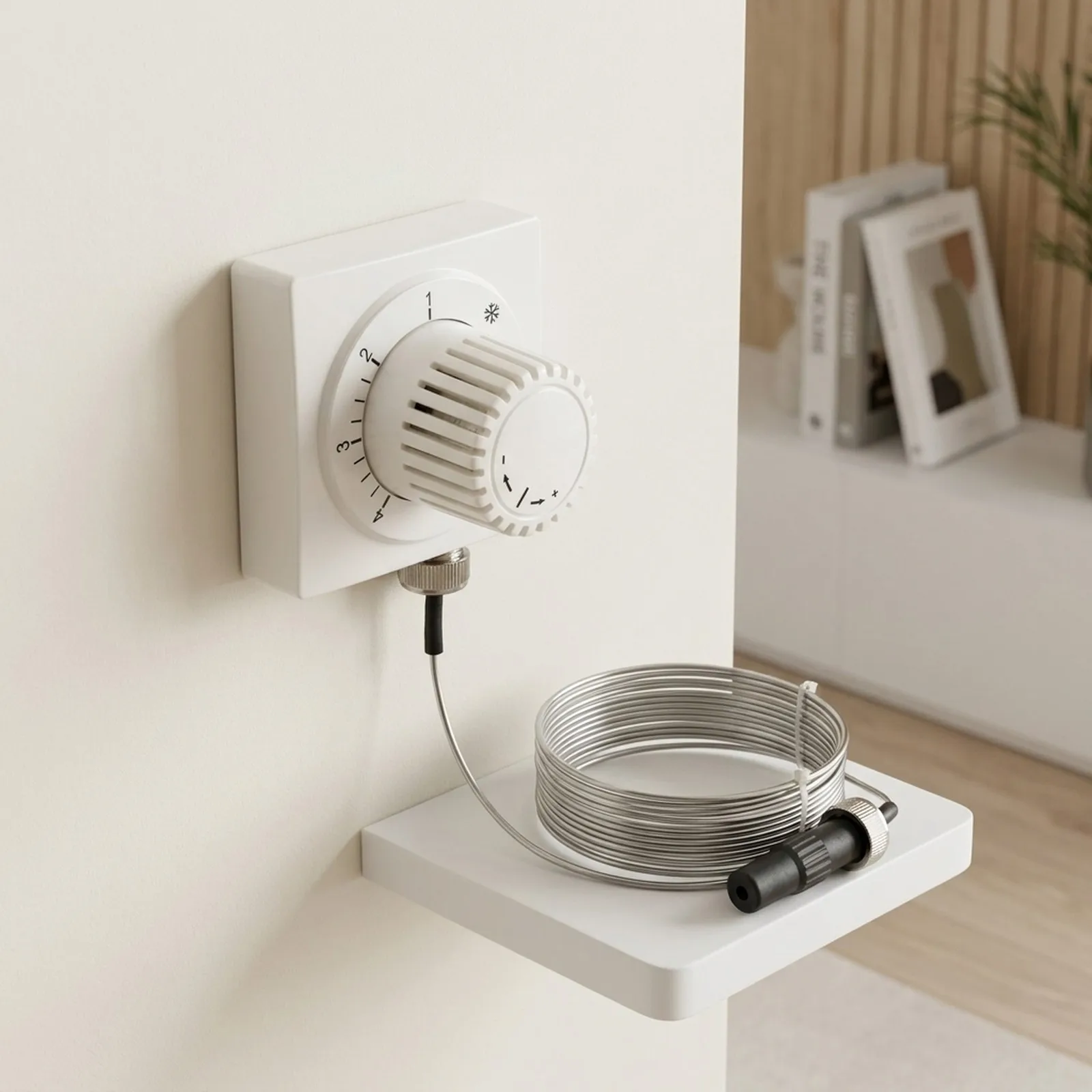 2000 mm capillary tube thermostat head supporting remote location installation and mechanical compatibility with M30x1.5 valves