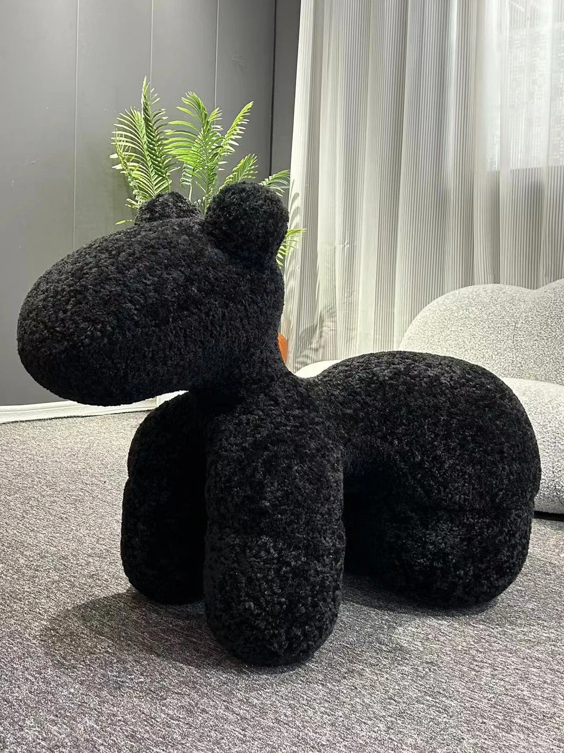 Modern Simple Style Children's Toy Chair Creative Home Decor Cute Cartoon Dog Shape Light Luxury Lamb Wool Material Toy Stool