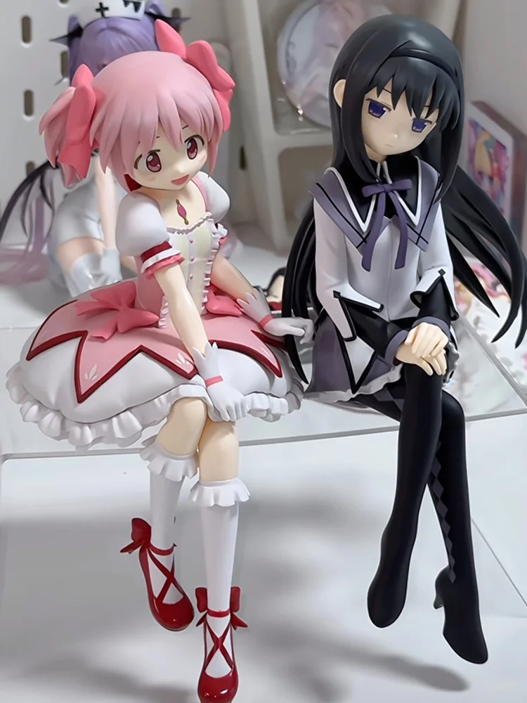Puella Magi Madoka Magica Anime-Mädchen-Figurenset – 2-teiliges PVC-Sammelfiguren-Set mit zwei Posen, niedliche Charakterstatuen für den Schreibtisch – Detail 1