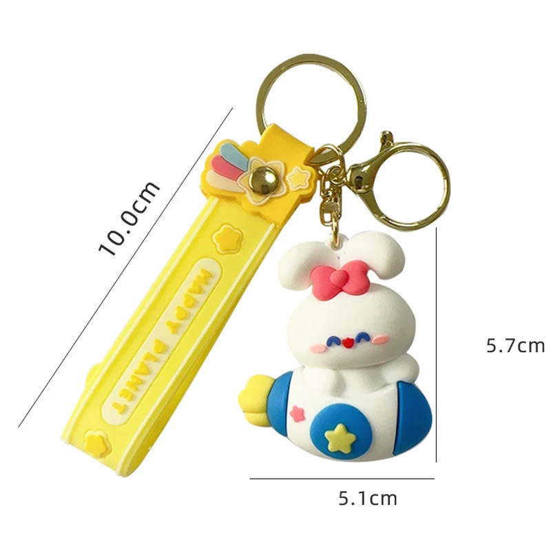 Cartoon Cute Bunny Doll Keychain Girls Rabbit Exquisite Bag Schoolbag Decoration Small Charm Car Key Small Pendant Festive Gifts