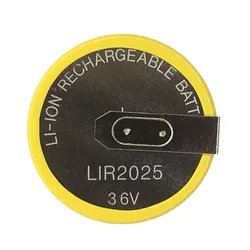 5pcs/lot LIR2025 2025 90degree S Pins Button Cell Rechargeable Battery For Automobile Remote Control Key