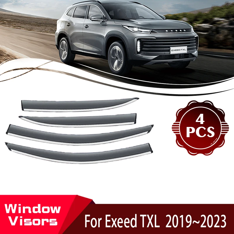 

Car Rain Deflector For Chery Exeed TXL M31T 2019~2023 Car Window Wind Sun Rain Visor Deflectors Weathershields Auto Accessories