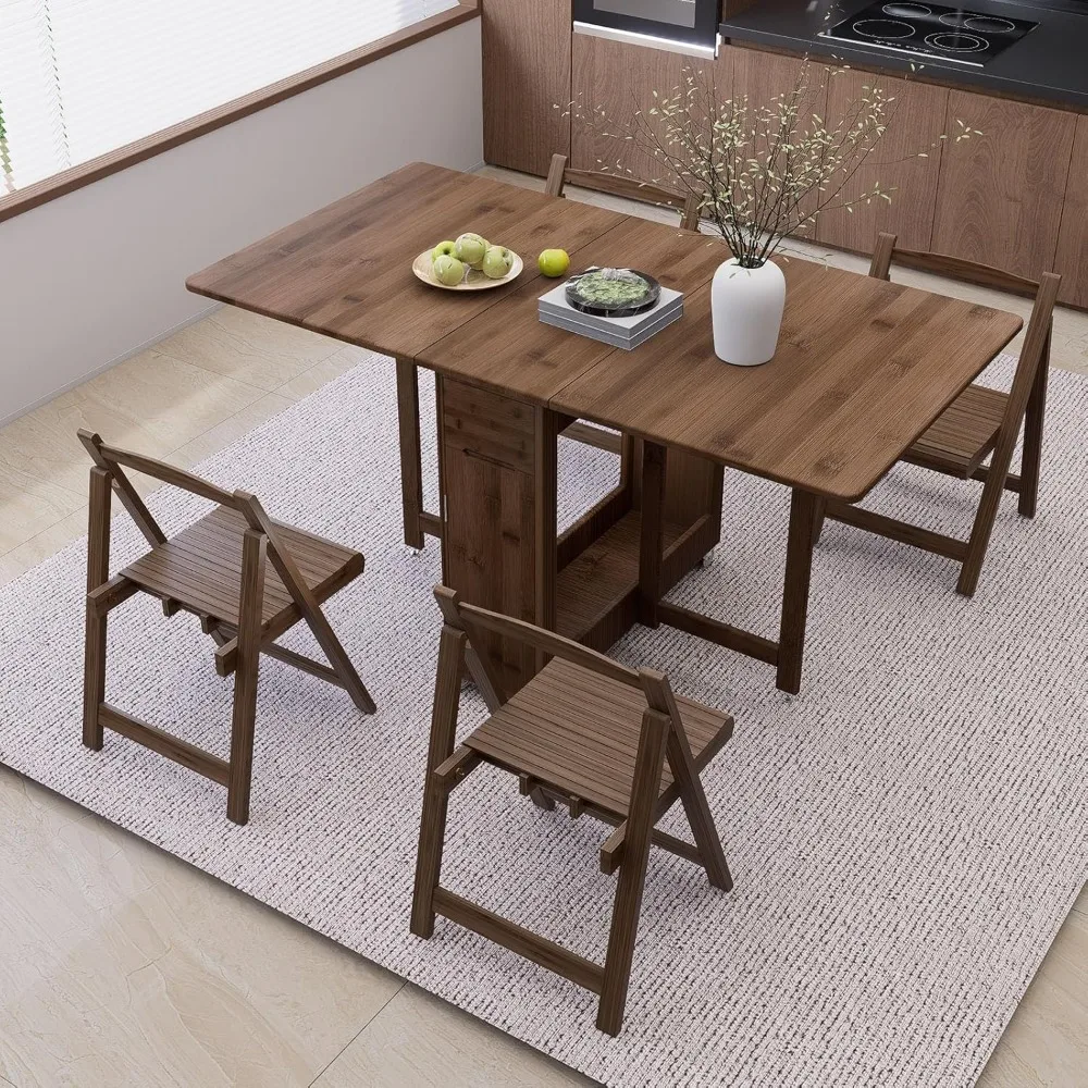 

Набор складных стульев для обеденного стола, выдвижные складные столы с листьями, складной обеденный стол с 4 стульями для небольших помещений Di