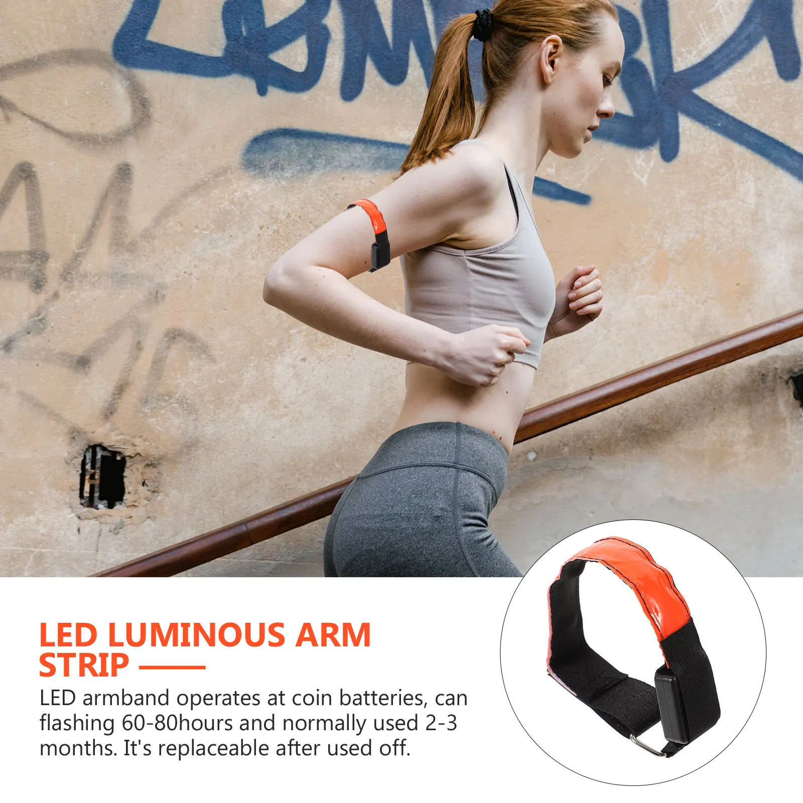 

2 pcs LED Sports Armband Waterproof Night Running Safety Belt for Cycling Jogging Outdoor Exercise Reflective Band