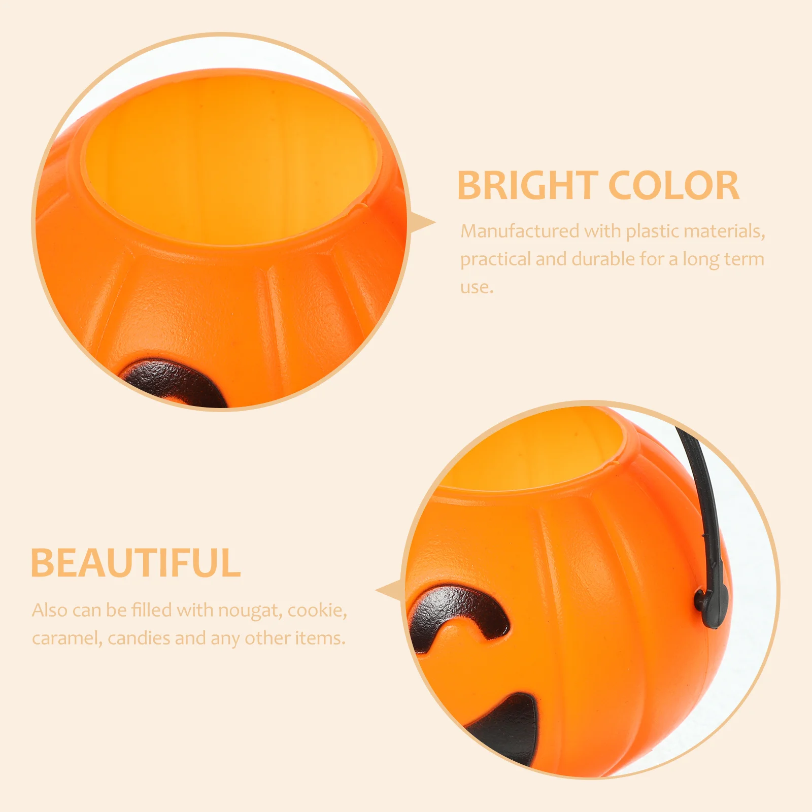 

18Pcs Pumpkin Design Candy Holder Halloween Decor Plastic Bucket Party Favor Container Plastic Pumpkin Bucket