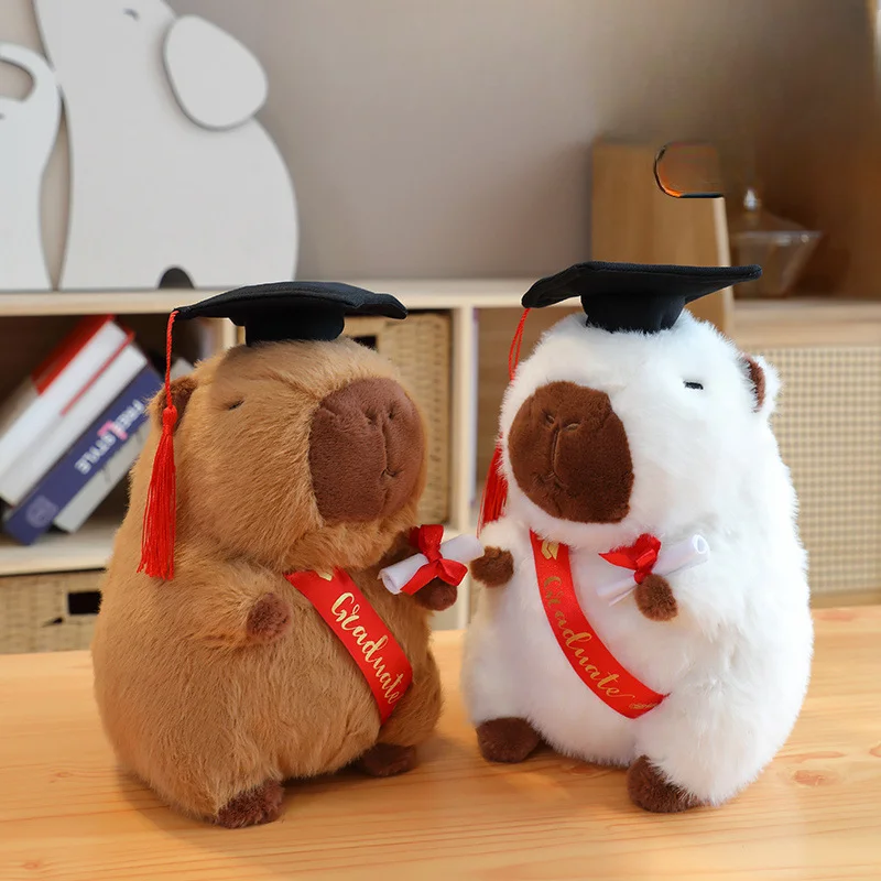 Graduate Plush Dolls Doctor Capybara Owl Bear Plush Toy Cute Stuffed Animal Toy Doll Soft Cartoon Pillow Graduation Gift