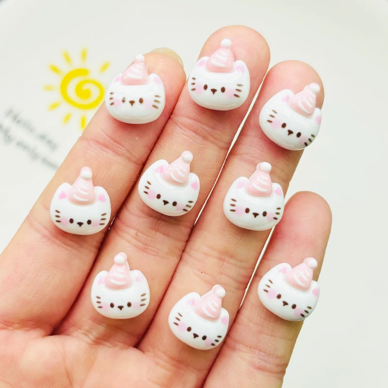 30 Pcs New Cute Mini Cartoon Animal Kitten Resin Flatback Ornament Jewelry Manicure Making Hairwear Accessories