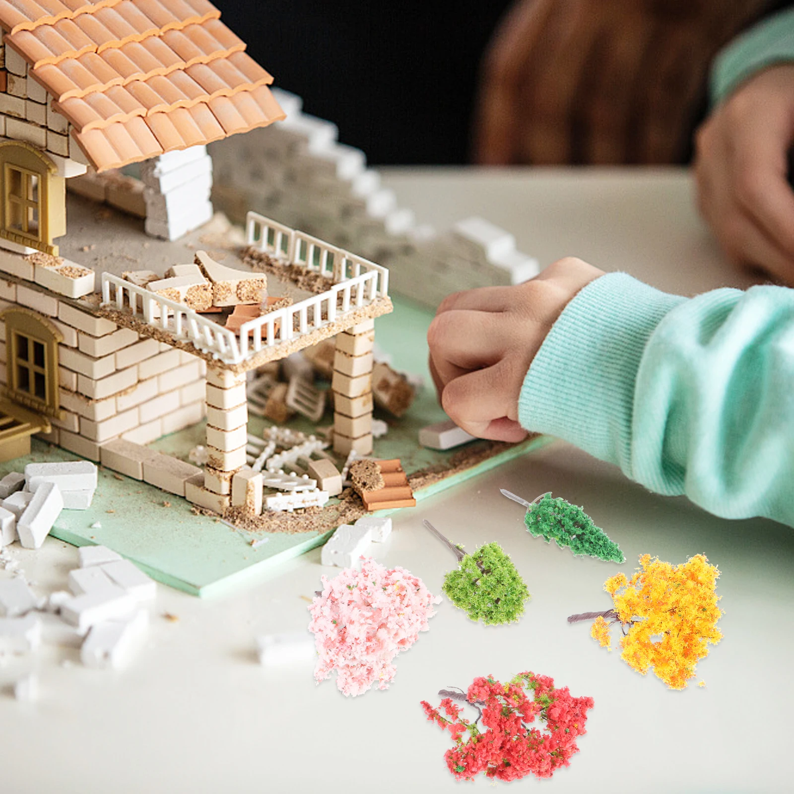 

1 set Micro Garden Decorations Mini L scape DIY Fake Trees Table Kit Lifelike Durable Realistic Shape Family nament