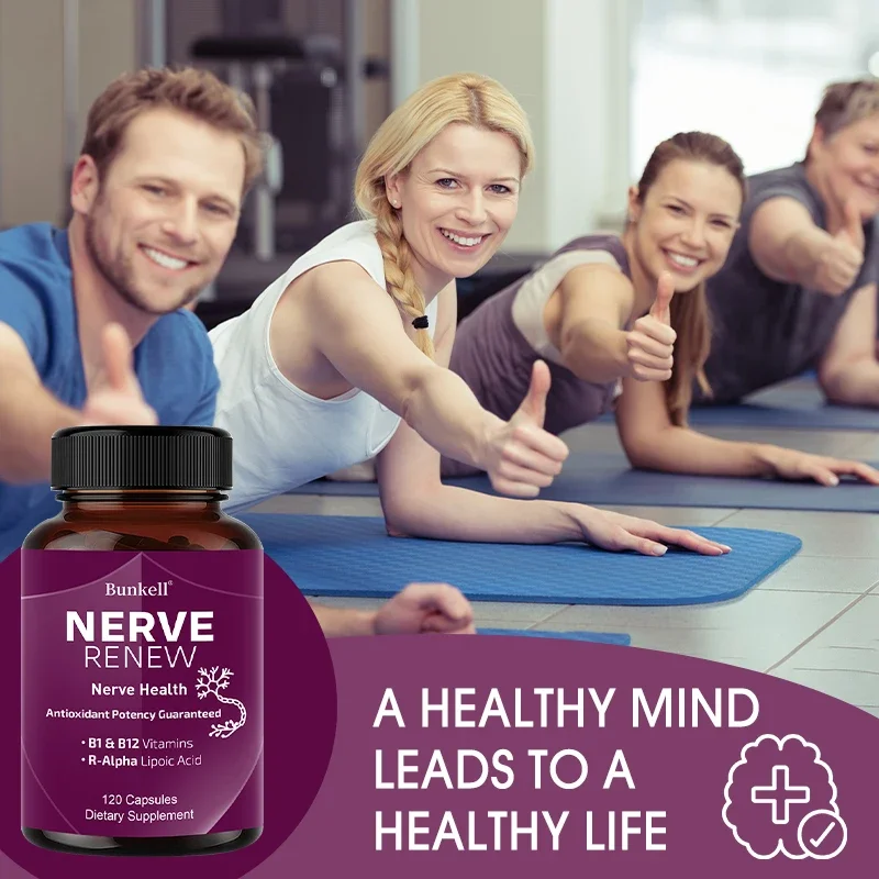 Advanced Nerve Support - Natural Nerve Support with R-Alpha Lipoic Acid and Vitamin B Complex - 120 Capsules - Antioxidant