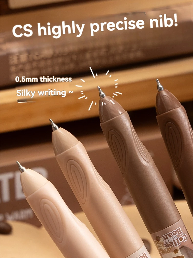 4PC Gel Stift Drücken Neutral Pinsel Frage Schwarz Wasser Stift Hohe Schönheit Ins Wind Unterschrift Stift Nette Schnell Trocknend löschbar – Detail 4