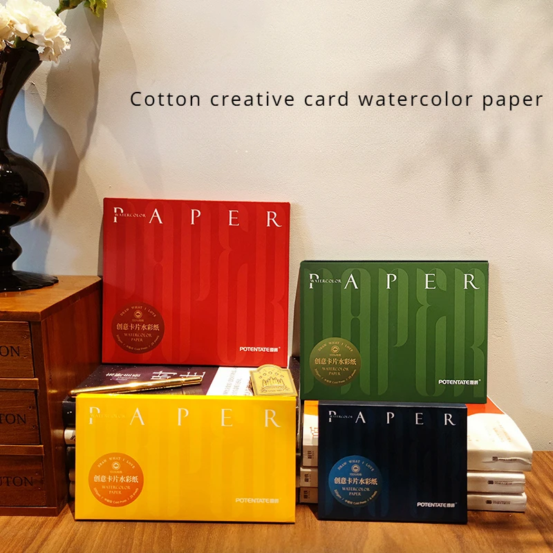 100% Cotton Creative Card Watercolor Paper 300g Medium Coarse Grain 20 Sheets Sketching Color Lead Aquarelle Painting Paper