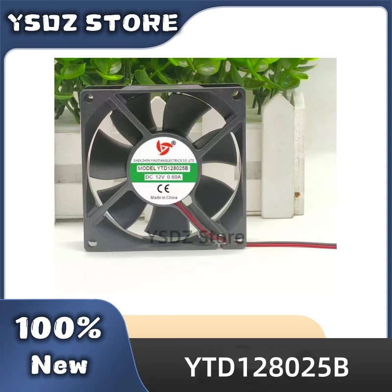 100%New YTD128025B YINGTIAN Cooling Fan Silent Chassis CPU Power Supply Square Cooler Radiator 8CM 8025 DC 12V 0.60A in stock