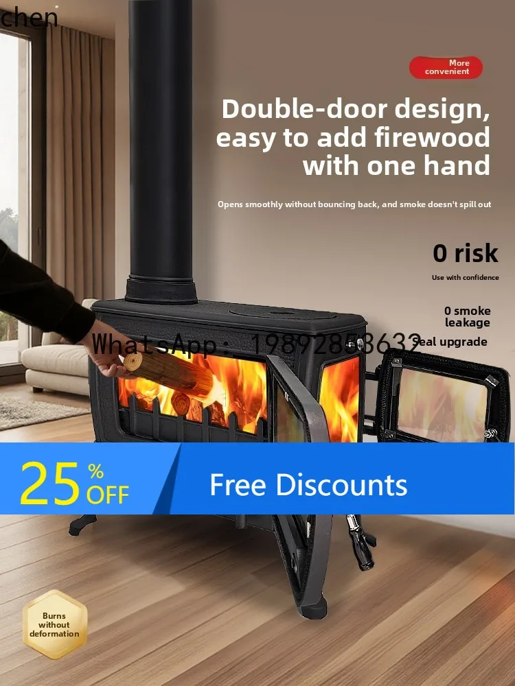 

AB Fireplace for Home Use, Rural Villa Heating Stove, Living Room, Homestay, Self-Built House, Indoor Cast Iron Fireplace