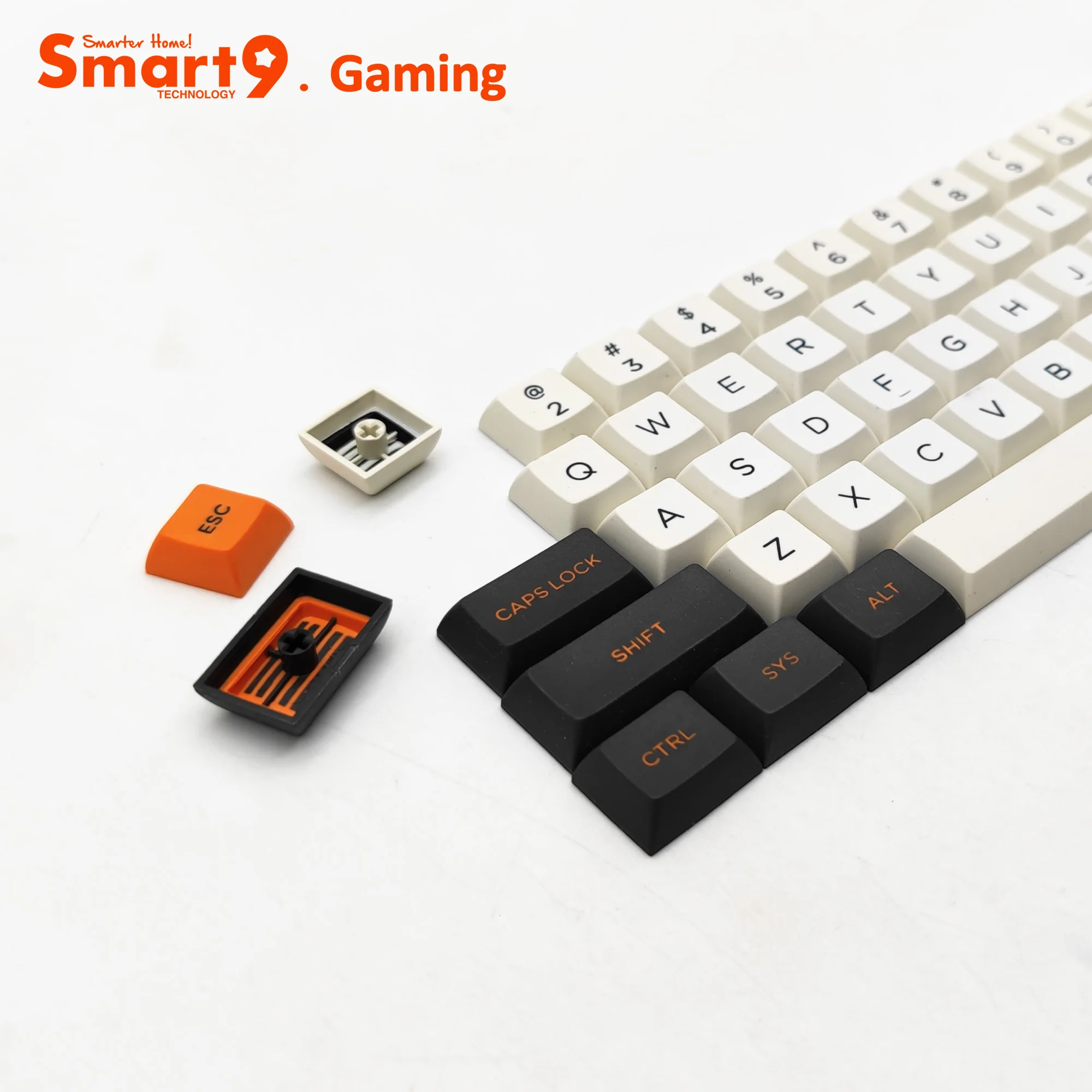 Smart9 DSA Keycaps PBT Double Shot Carbon Colorway For Cherry Gateron Kailh Switch Gaming Mechanical Keyboard