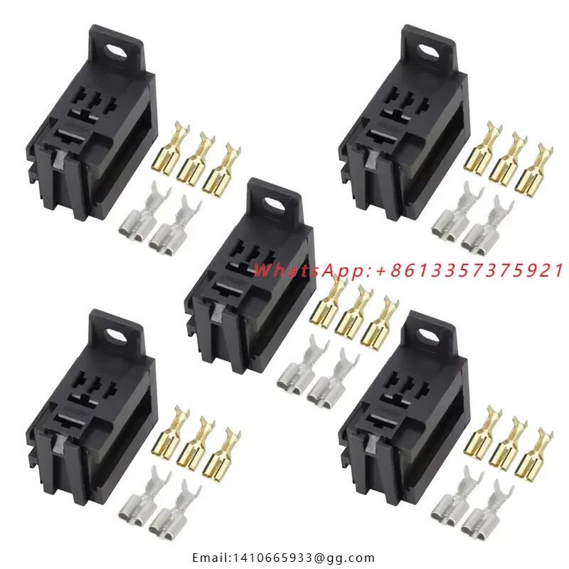 

5 Sets/Lot Violet Car Relay Socket without Wire with Terminal Modified Nylon Flame Retardant