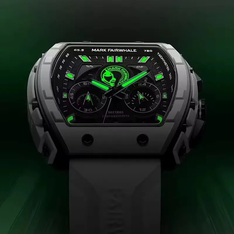 مارك Fairwhale 5670 قمة الموضة العلامة التجارية ساعة رجالي مقاوم للماء مضيئة التقويم كرونوغراف الرياضة كوارتز ساعة رجالي reloj hombre