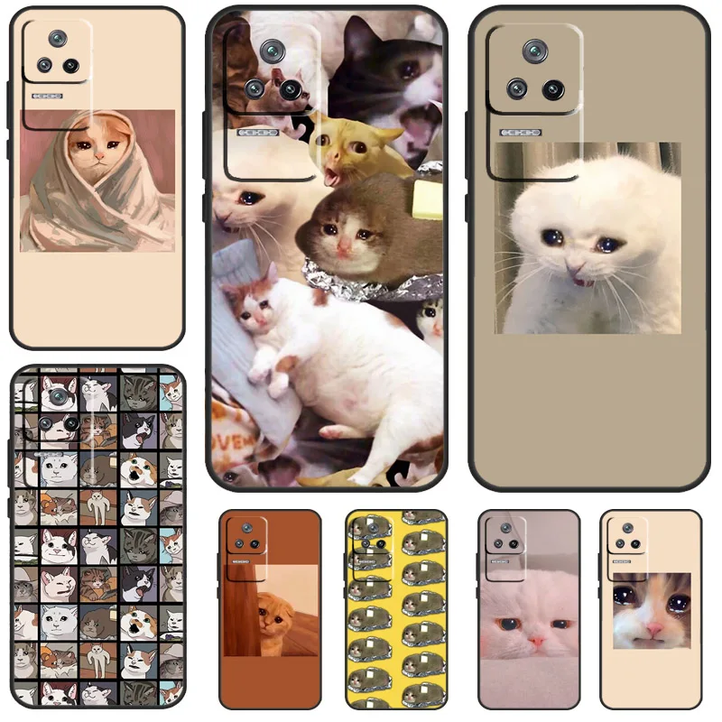 Crying Cat Memes Case For Xiaomi 13 14 13T Pro 11T 12T 12 Lite POCO X6 Pro X3 X4 X5 M6 Pro M5s F3 F5 Cover