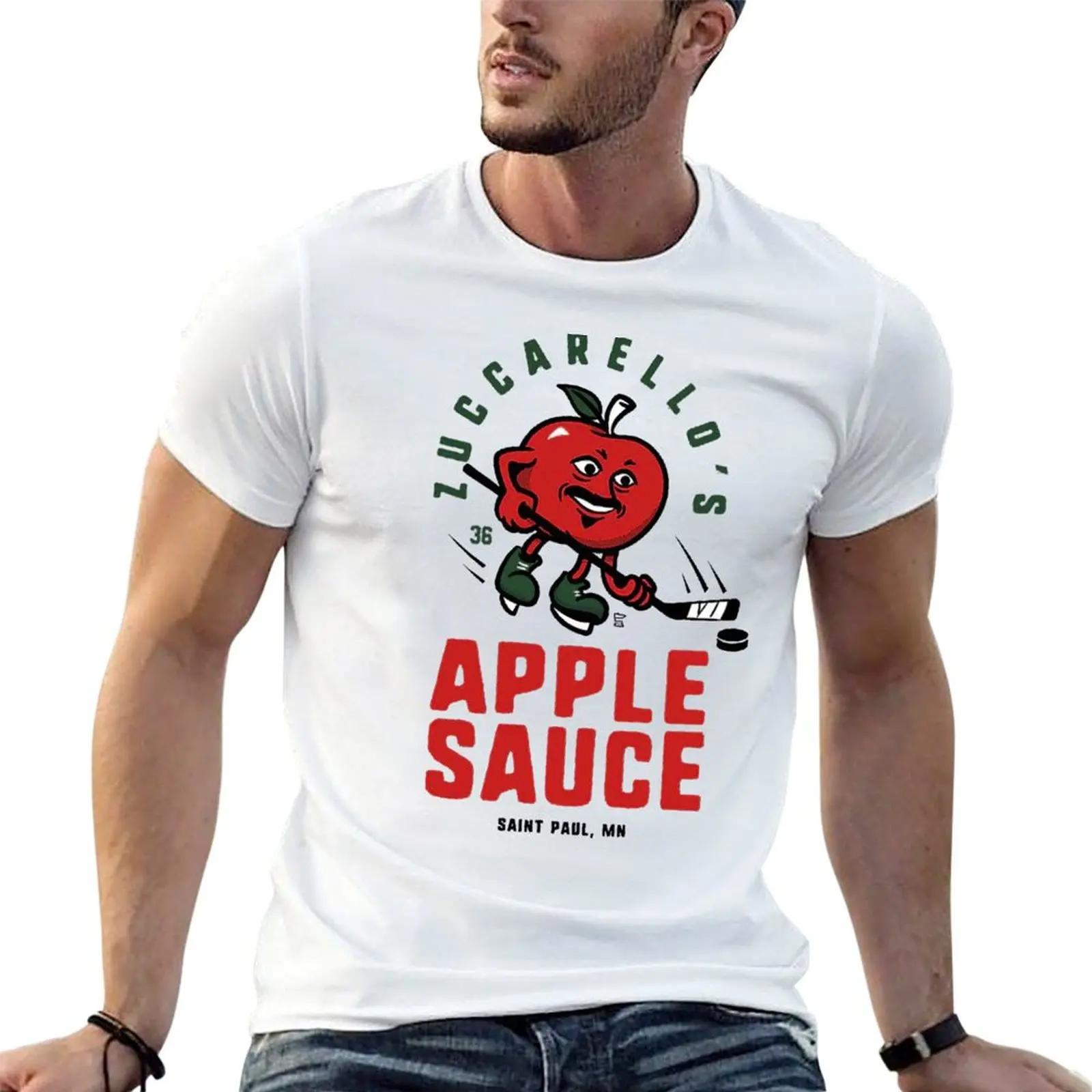 Zuccarello Applesauce T-Shirt Basic Simple Design Short Sleeve Shirt