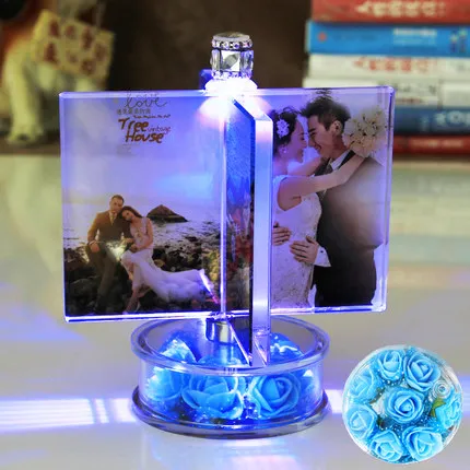 

Rotated Windmill Crystal Photo Frame Glass Album for Pictures Frame Friends Unusual Personalized Gift Hold 4 Pic Custom ZM156
