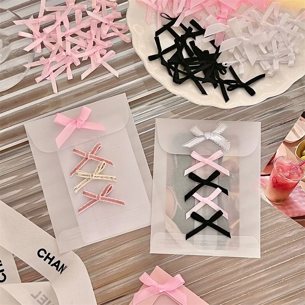 10pcs Cute Handmade Craft Ribbon Bow Accessories Hairpin Headdress Hair Clip Accessories DIY Balletcore Gift