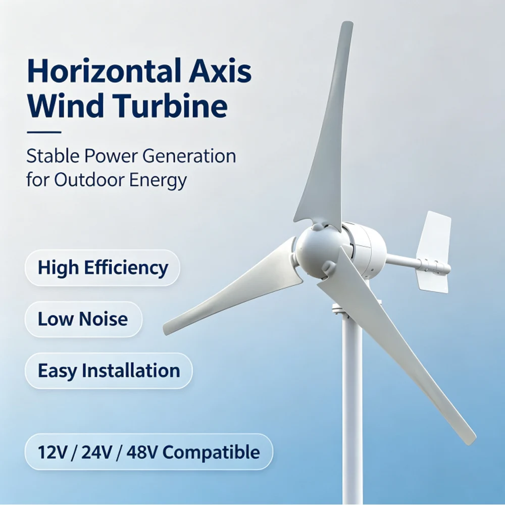 5KW 10KW 20KW 12V 24V 48V 96V Home Wind Power Turbine Low Wind Start  Horizontal Windmill Fan Generator With Off Grid System