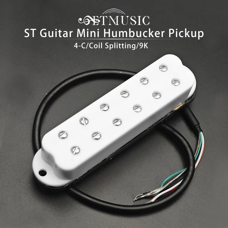 Mini Humbucker ST Single Coil Pickup Size 9K 4 Conducts Output Coil Splitting Pickup 12 Adjustable Pole Piece Multi Colour