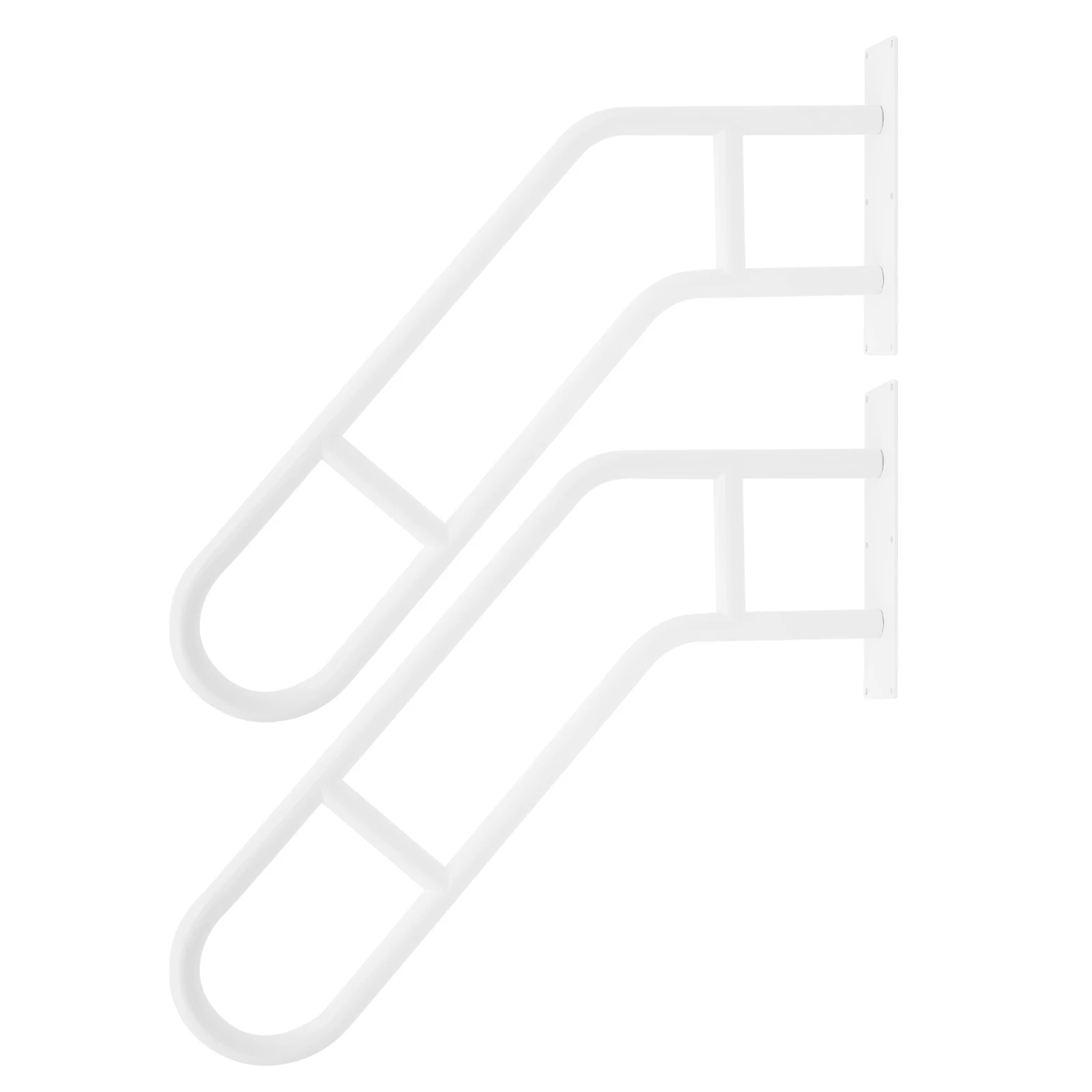 درابزين أبيض مقاس 30 × 25.8 بوصة للخطوات الخارجية، قطعتين درابزين مثبت على الحائط، درابزين سلالم للأطفال وكبار السن والنساء الحوامل