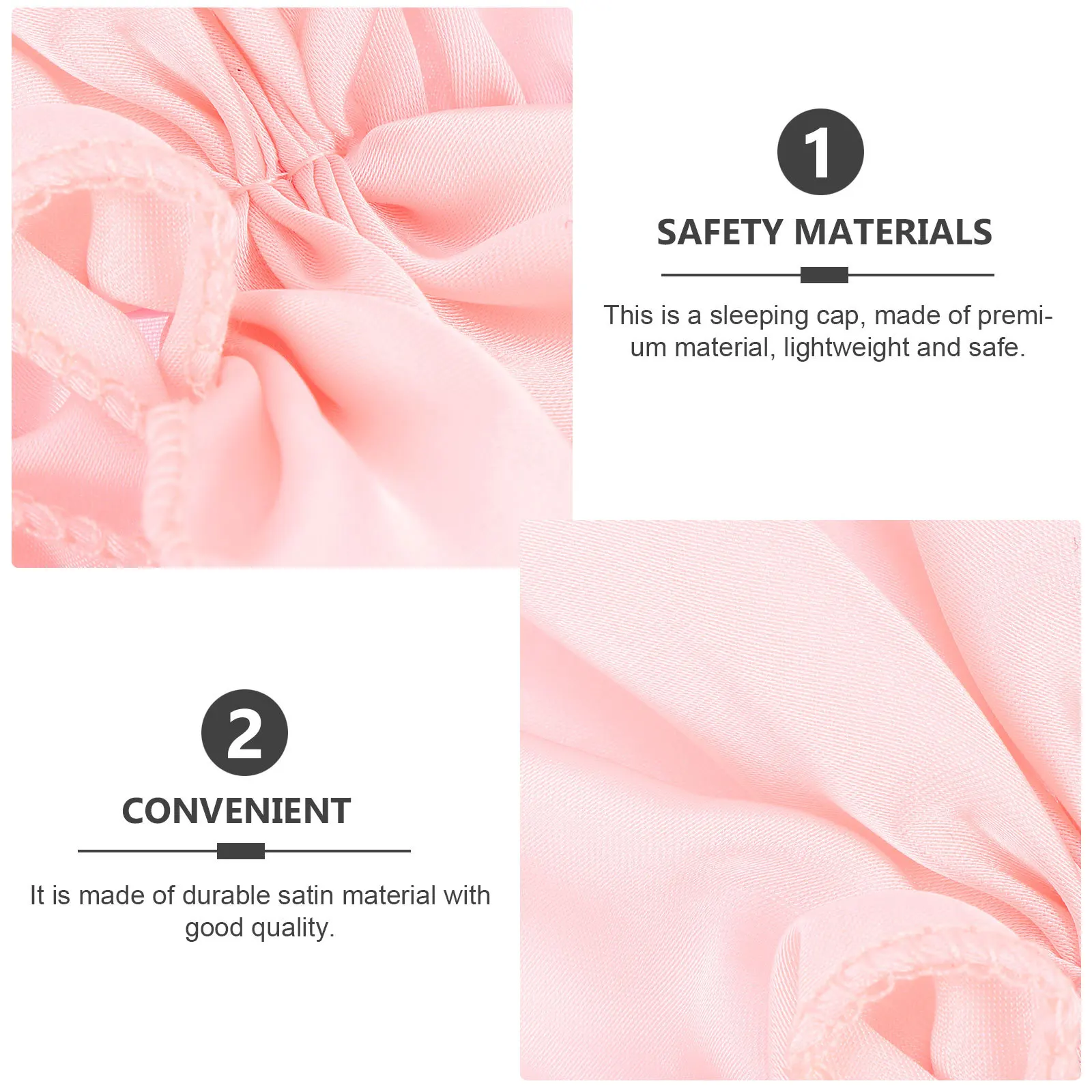 

2Pcs Satin Sleep Cap Elastic Soft Night Sleeping Hat for Women Hair Protection during Sleep Wash Face Bath Oil Treatment