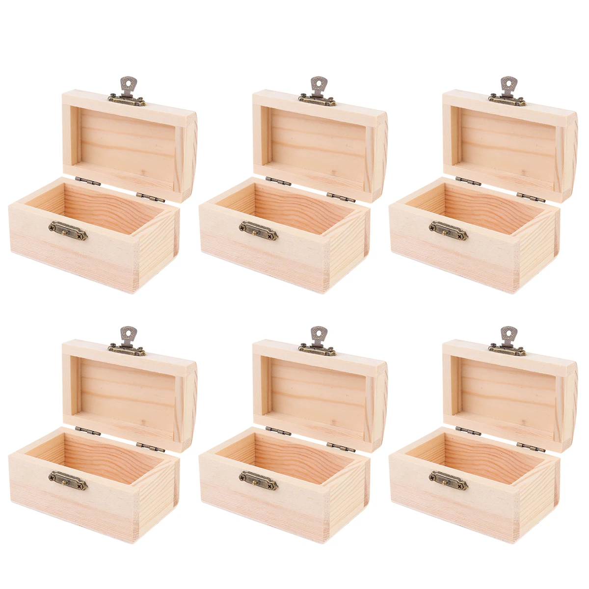 

6pcs Sturdy Wooden Jewelry Box Storage Case for Women Craft Earrings Necklaces Bracelets ganizer Gift Box