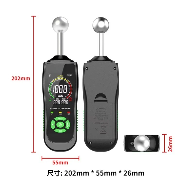 MT68 High Precision Inductive Wood Moisture Tester Cement Wall Tile Moisture Meter Carton Moisture Tester