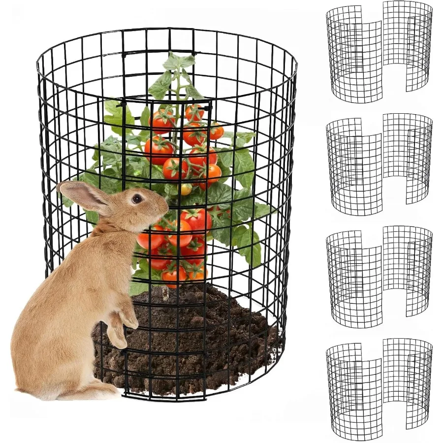 5 Pack Plant Protector from Animals - 13'' Dia x 14'' H Metal Plant Cages to Keep Animals Out Garden Protection from Rabbits Ch