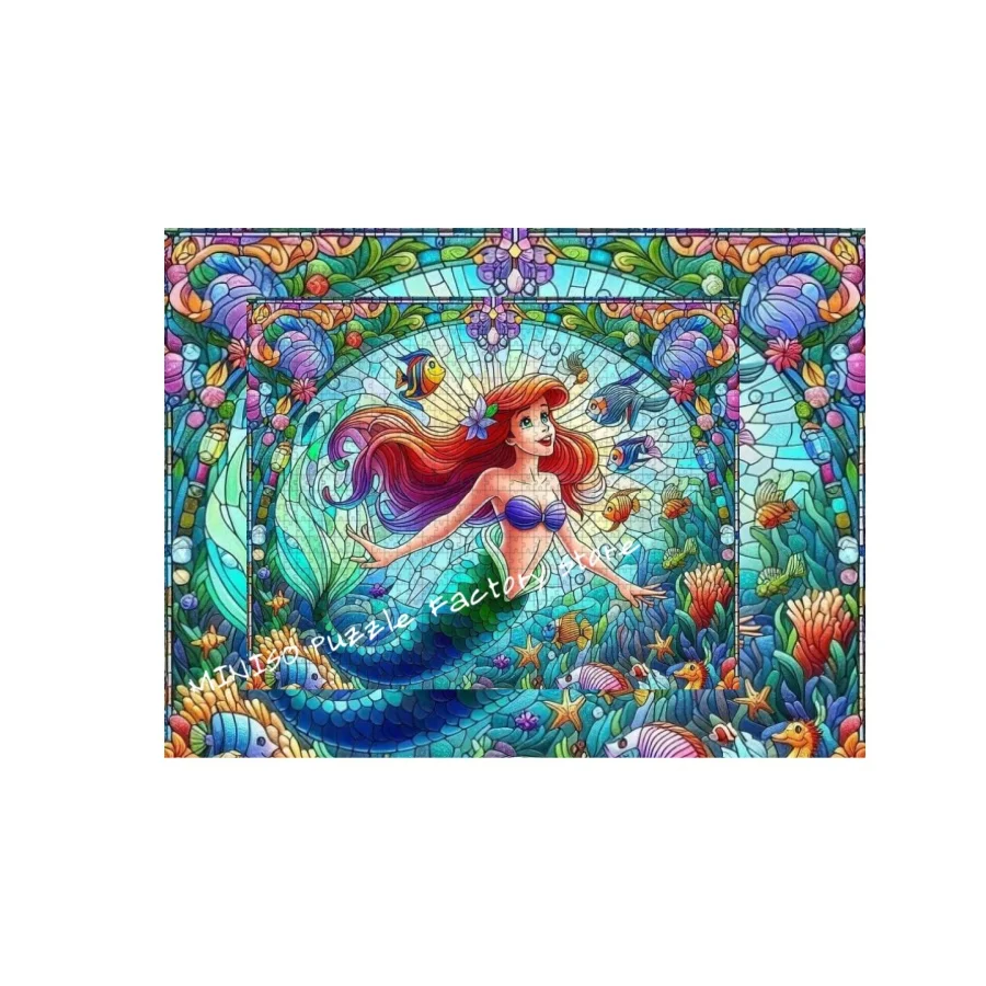 Puzzle La Sirenetta Disney Cartoon Tangram Gioco per Bambini Taglia 108/200/300/500/1000 Pezzi Puzzle in Legno