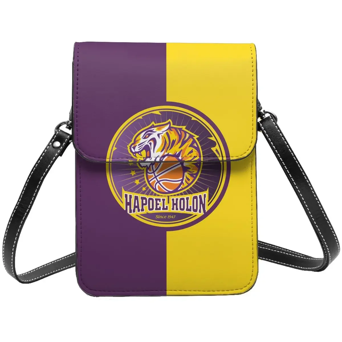 Hapoel Holon Carteira crossbody de basquete Bolsa para celular Bolsa de ombro Bolsa para celular Alça ajustável