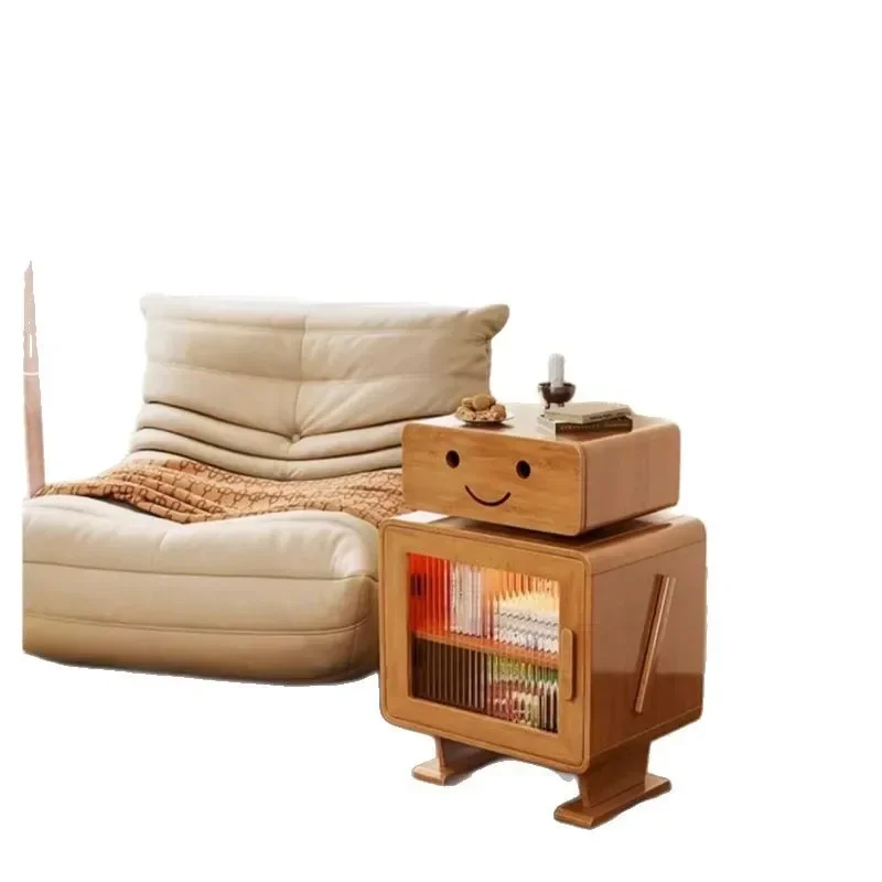 Solid wood bedside table storage, bedroom locker
