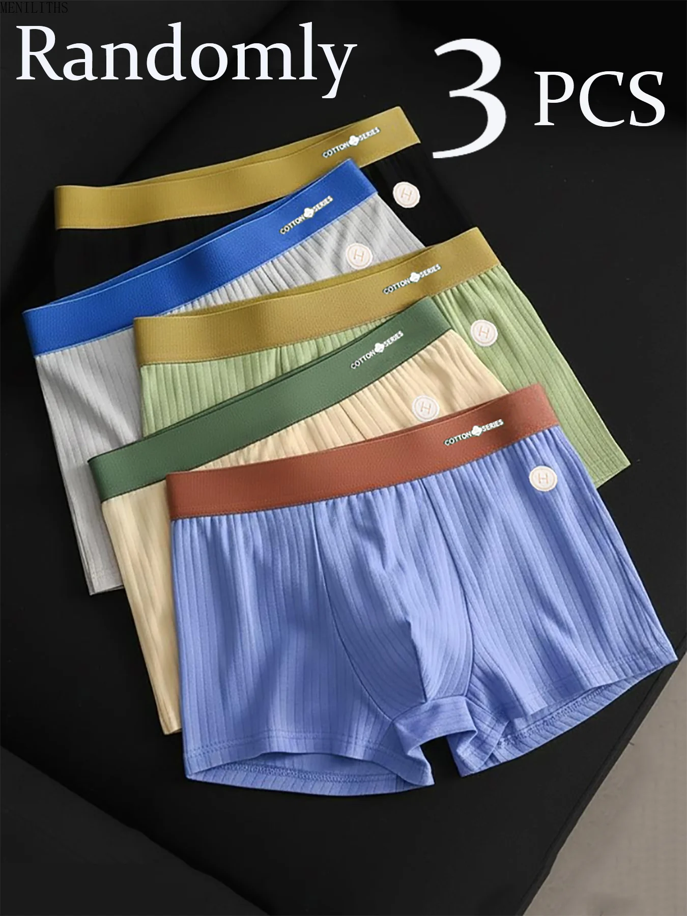 Random packing 3PCS men's underwear simple fashion cotton comfortable breathable men's boxer briefs