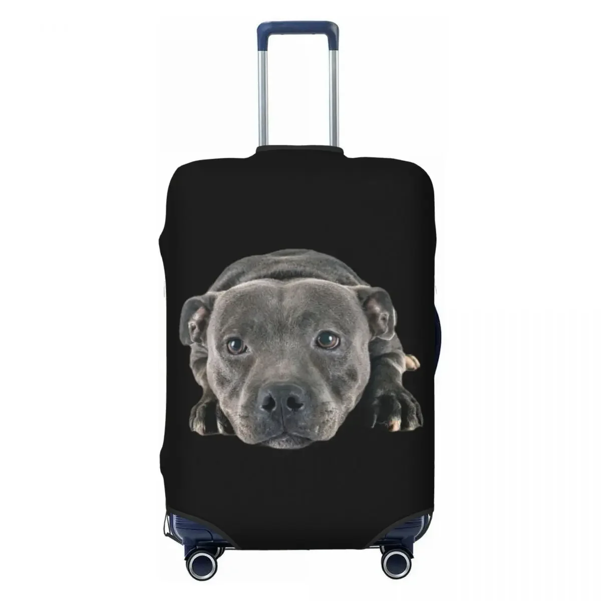 

Custom Staffordshire Bull Terrier Luggage Cover Funny Suitcase Protector Covers Suit For 18-32 inch